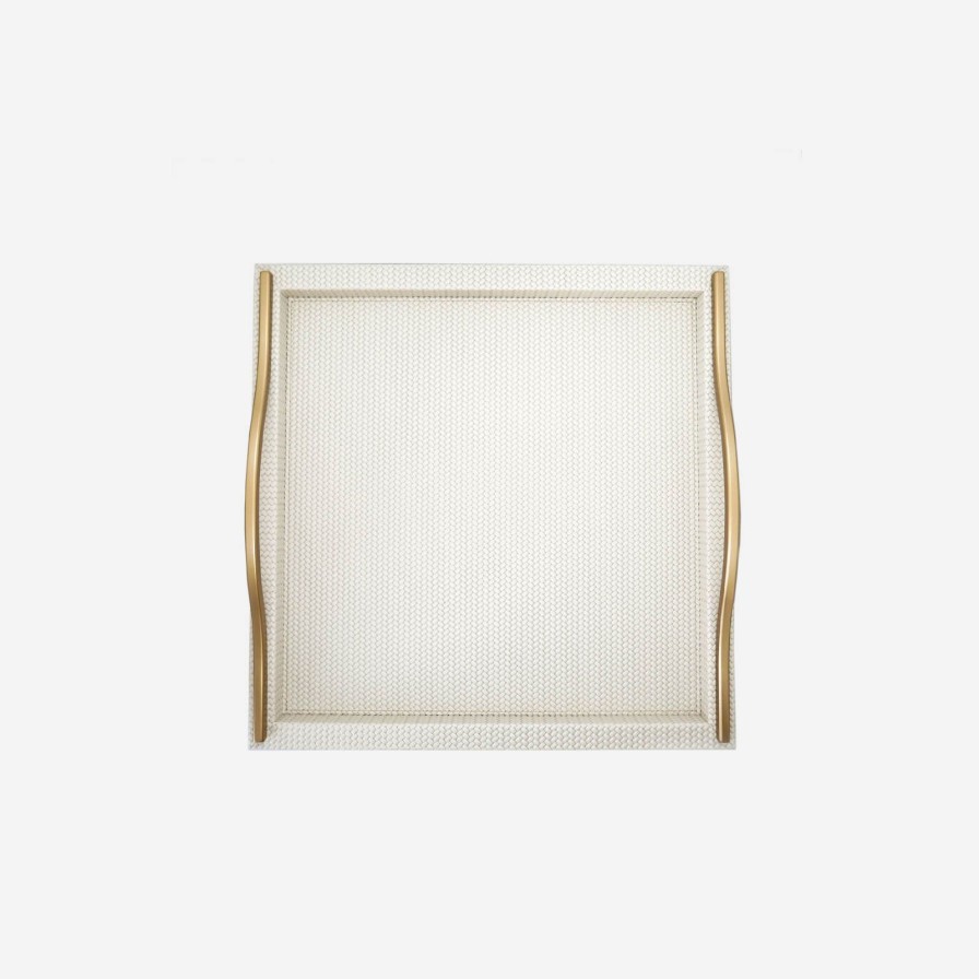 Dining Pinetti | Onda Square Leather Tray Ivory