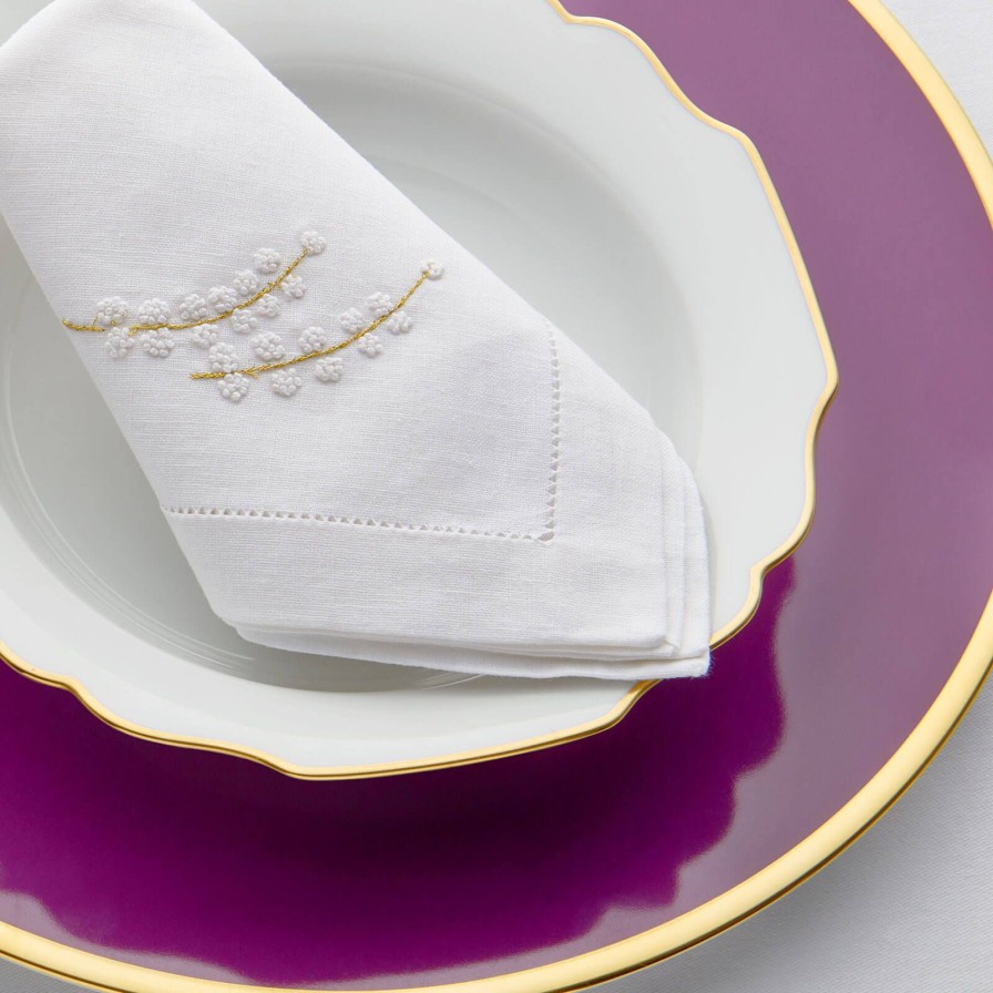 Dining Bonadea | Blossom Hand-Embroidered Dinner Napkin