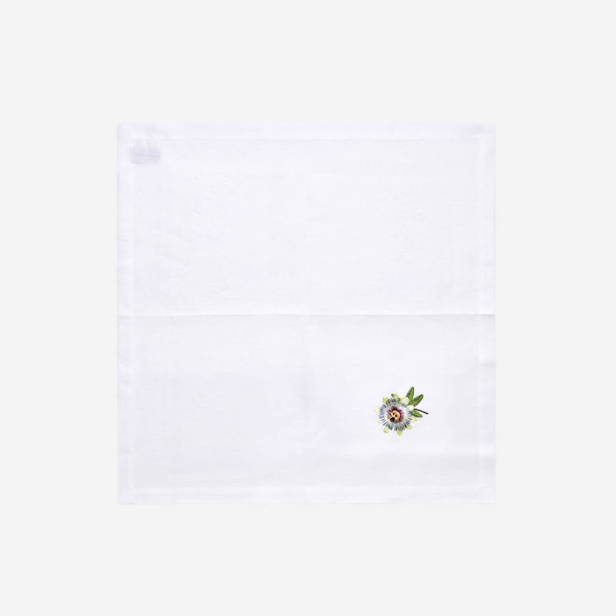 Dining Marie de Fels | Passion Flower Embroidered Napkin