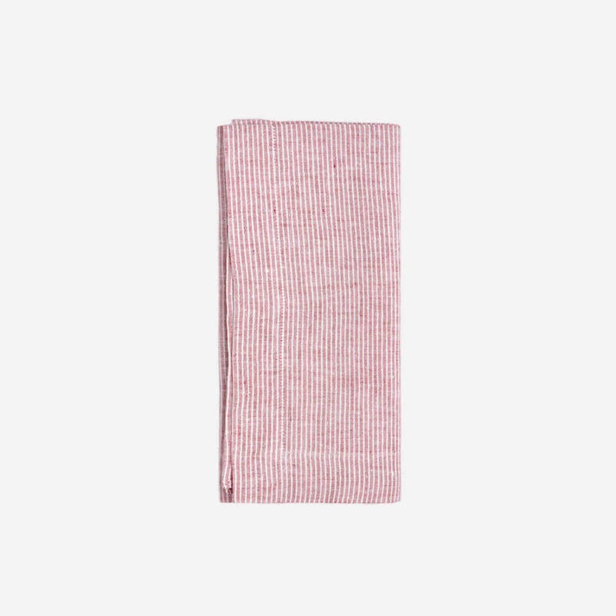 Dining Atelier Bonadea | Candy Raspberry Striped Dinner Napkin