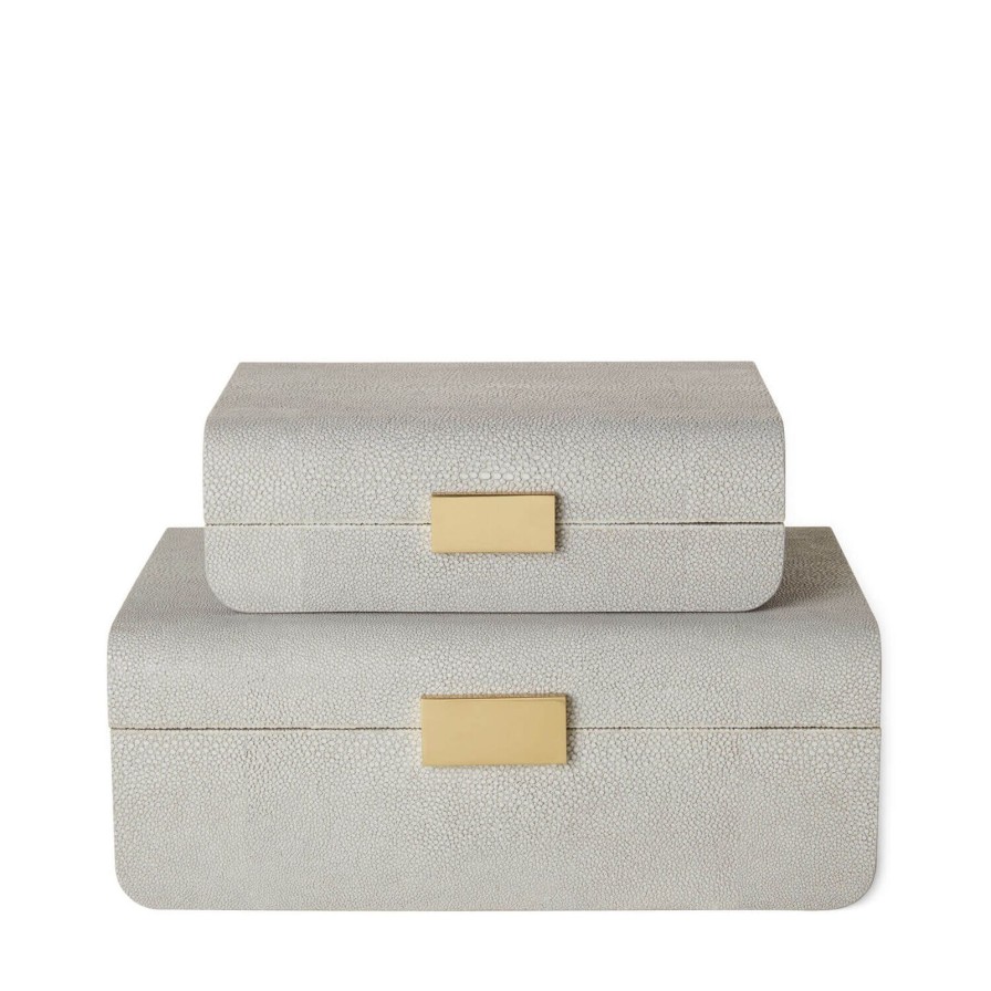 Home Accessories Aerin | Modern Shagreen Small Jewellery Box Dove