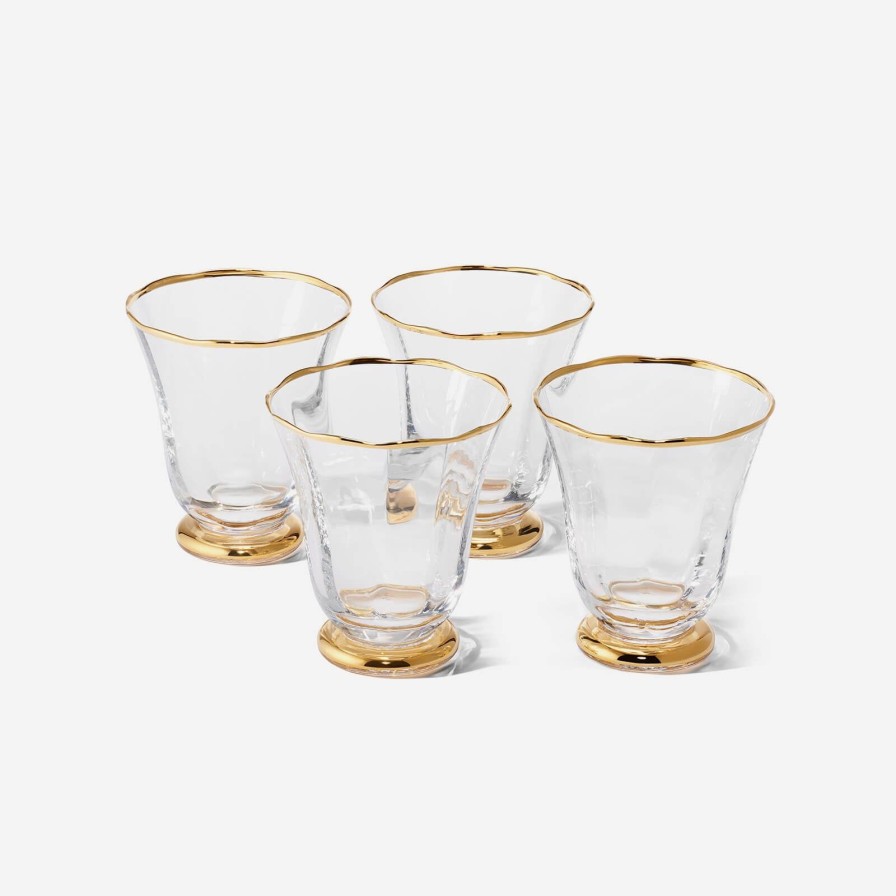 The Tabletop Edit Aerin | Sophia Gold Rimmed Tumblers-Set Of 4