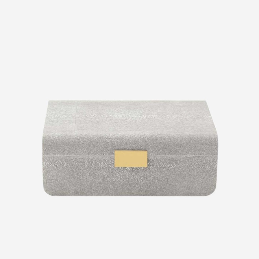 Dining Aerin | Modern Shagreen Large Jewellery Box Dove