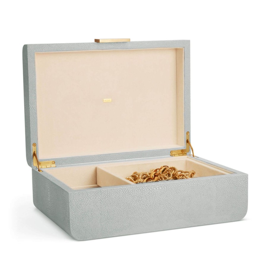 Dining Aerin | Modern Shagreen Large Jewellery Box Dove