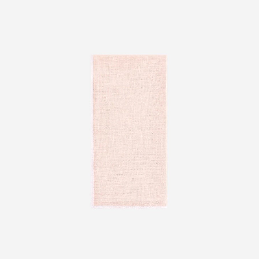 Dining Bonadea | Pink Linen Napkin With Ivory Edge