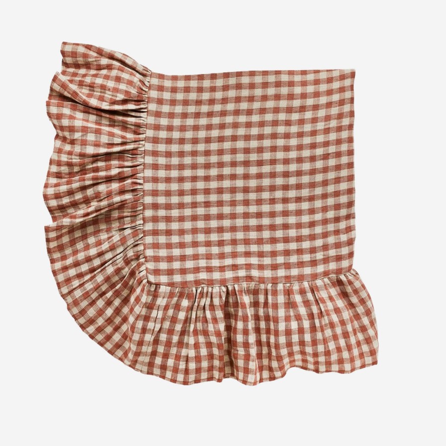 Dining Projektityyny | Wes Gingham Frill Tablecloth Blush