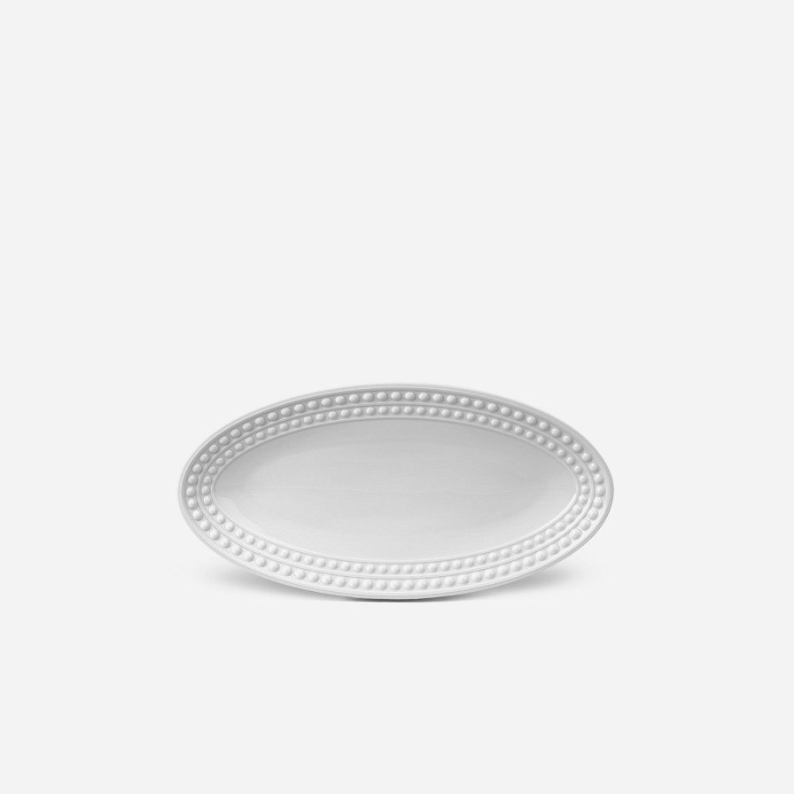 Dining L'Objet | Perlee White Small Oval Platter