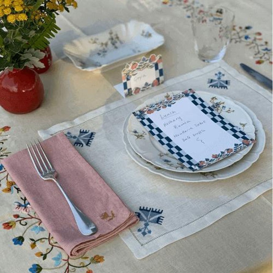 Dining Malaika | Ottoman Carnation Placemat-Blue