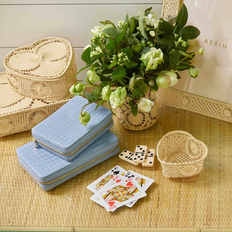 Home Accessories Aerin | Enzo Travel Domino Set-Hydrangea Blue