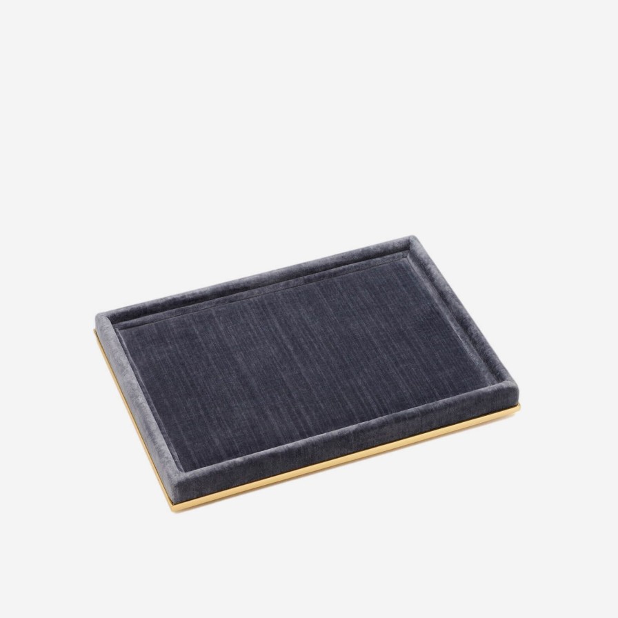 Home Accessories Aerin | Valentina Velvet Tray Dusk Blue