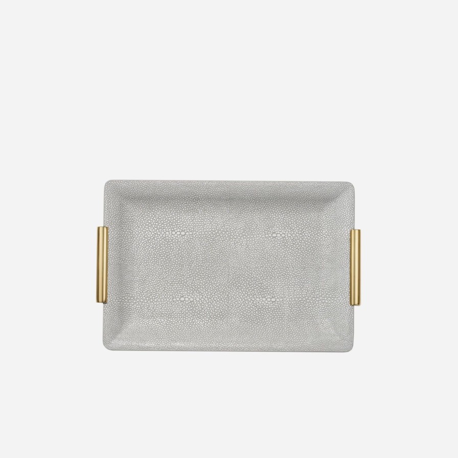 Home Accessories Aerin | Shagreen Vanity Tray Dove