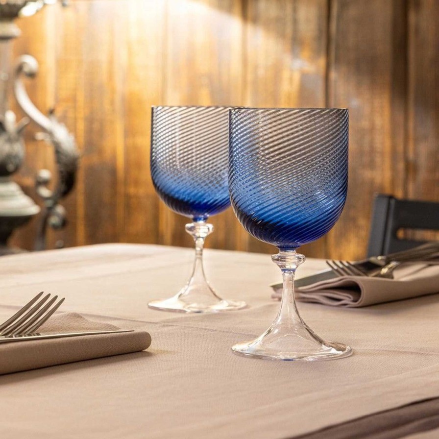 Glassware & Barware Nason Moretti | Torse Red Wine Glass Blue