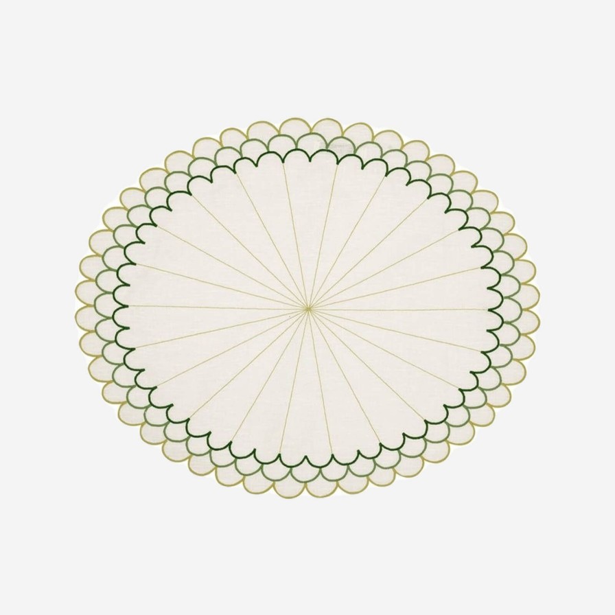 Dining Los Encajeros | Willow Oval Green Placemats-Set Of 4