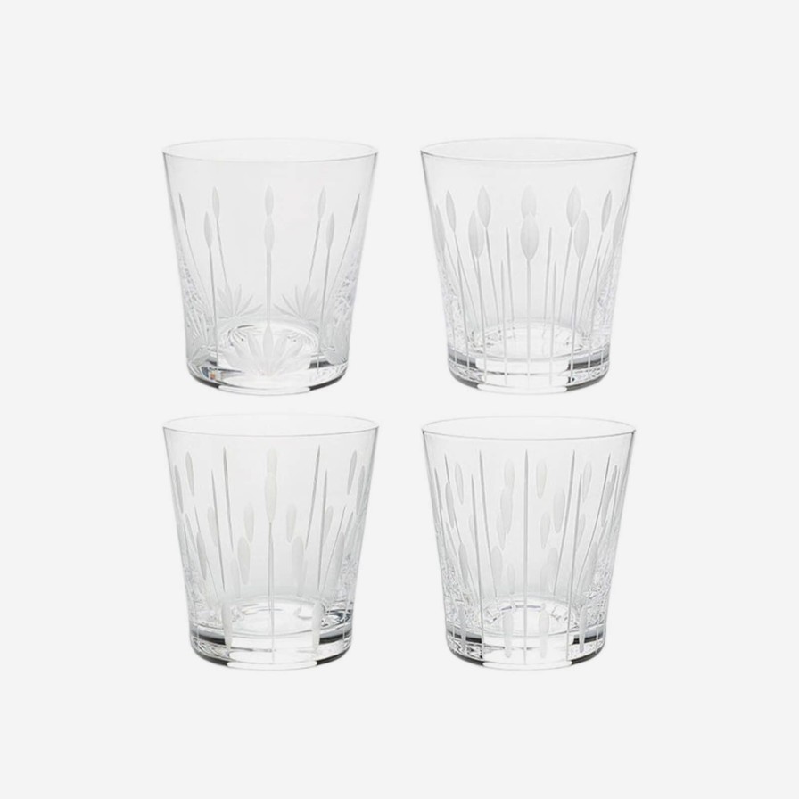 Glassware & Barware Lalique | Lotus Tumbler-Set Of Four