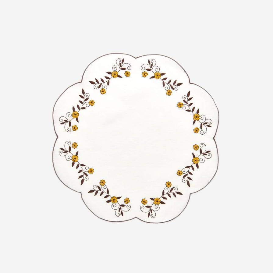 Dining Los Encajeros | Mustard Flower Placemat-Set Of 4