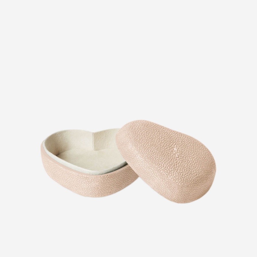 Home Accessories Aerin | Shagreen Heart Box Blush