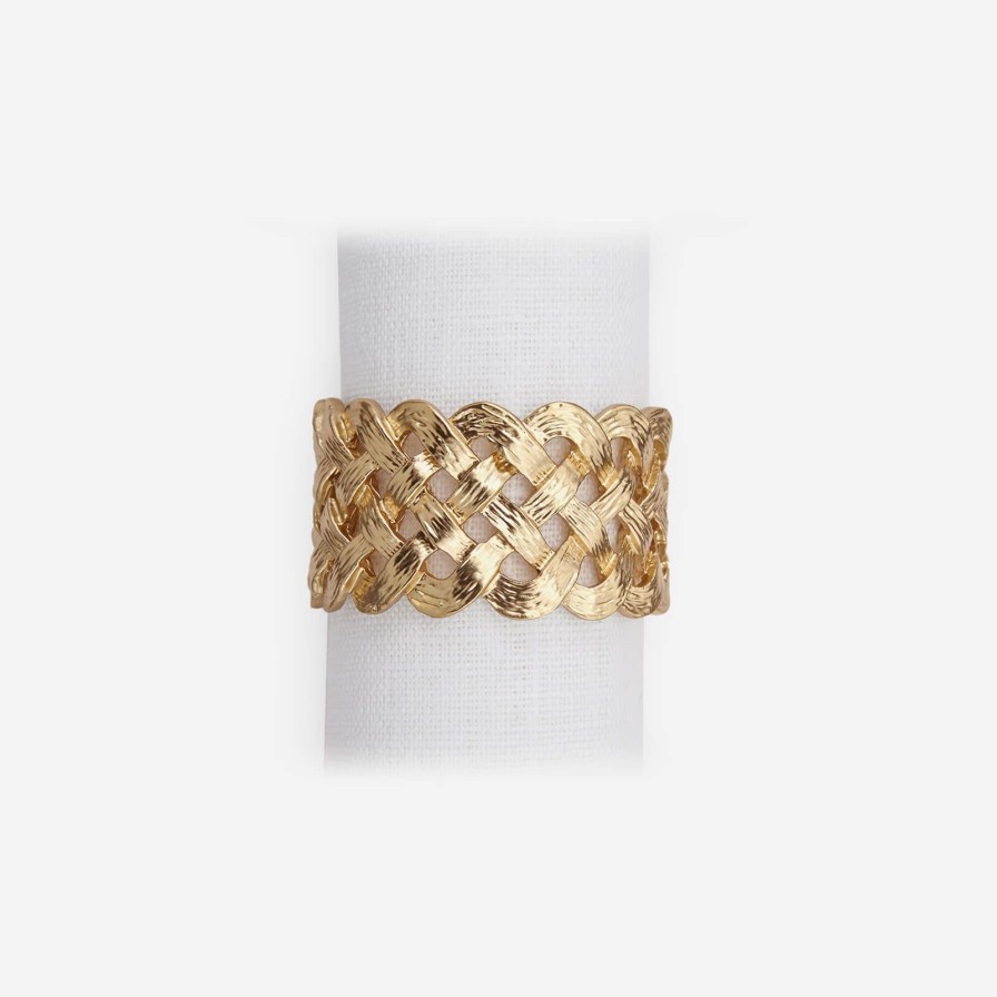 Dining L'Objet | Braid Gold Napkin Ring-Set Of 4