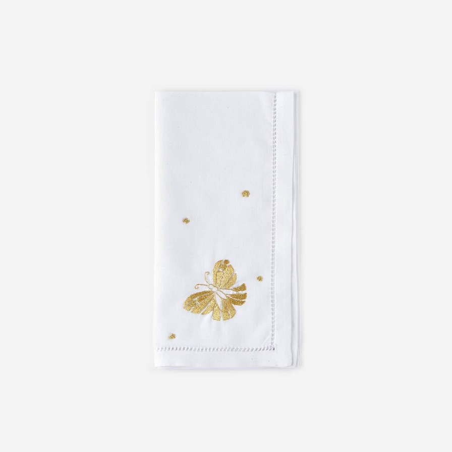 Dining Bonadea | Butterfly Hand-Embroidered Dinner Napkin