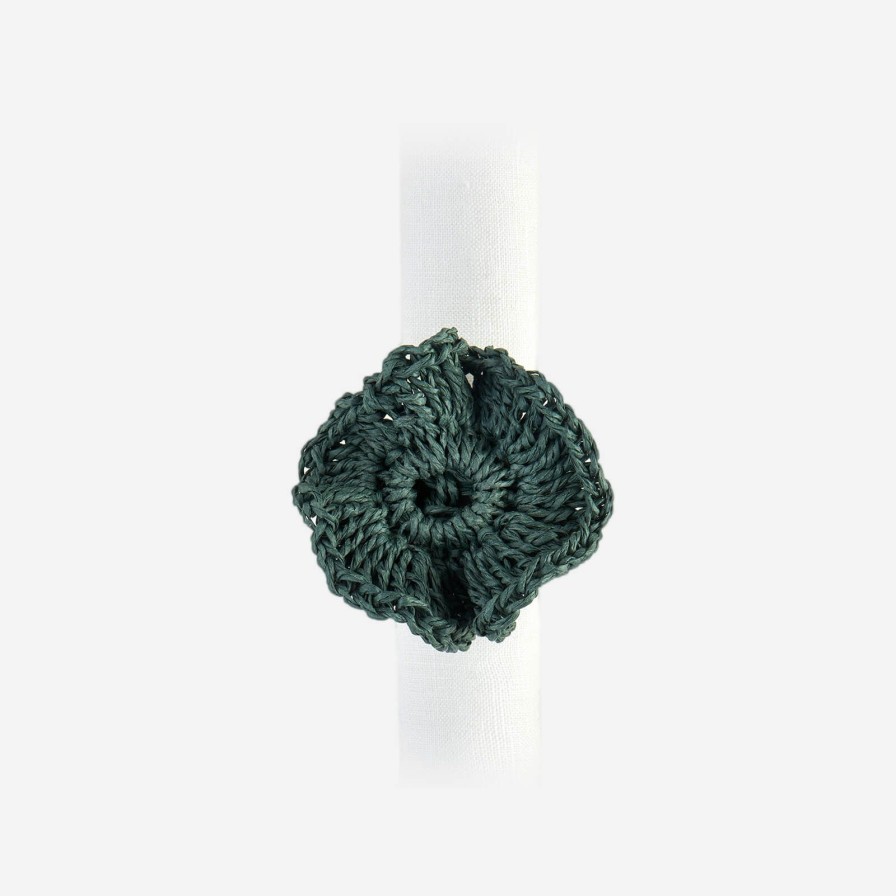 The Tabletop Edit Bonadea | Californian Poppy Napkin Ring- Set Of Four-Teal