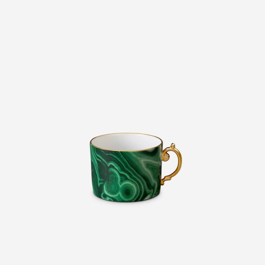 Dining L'Objet | Malachite Teacup And Saucer-Set Of 2