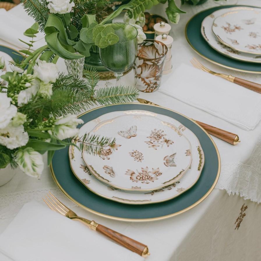 The Tabletop Edit Augarten Wien 1718 | Schubert Charger Plate Forest Green Matte