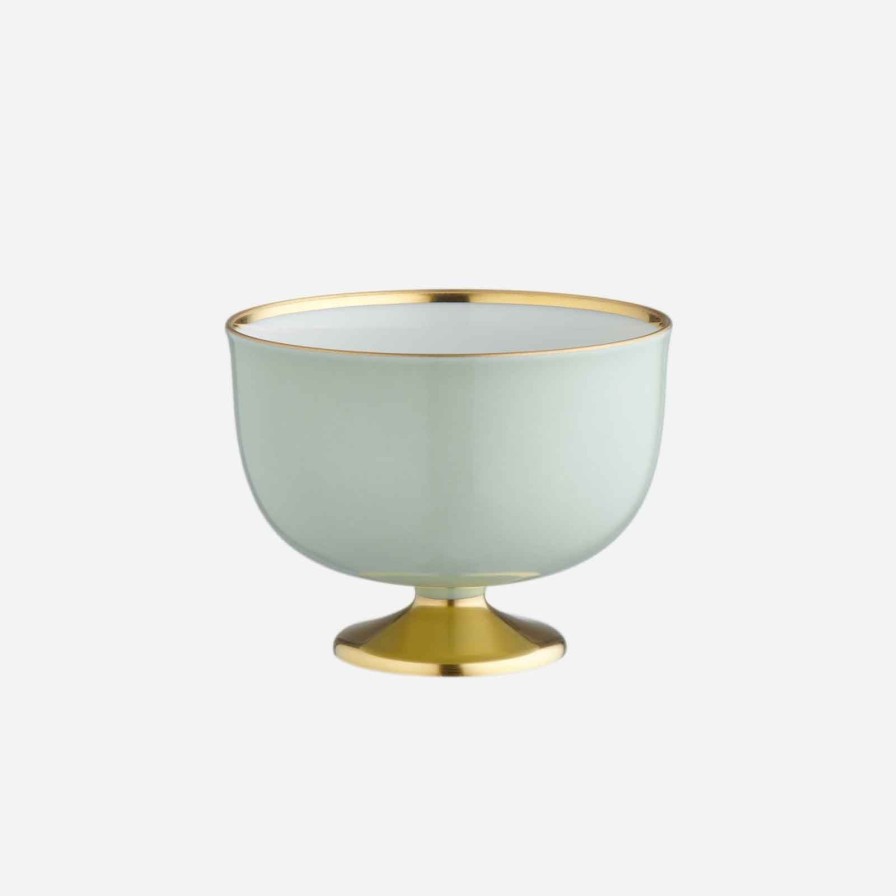 Dining Augarten Wien 1718 | Schubert Gold Footed Celadon Dessert Bowl