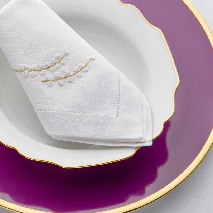 Dining Bonadea | Blossom Hand-Embroidered Dinner Napkin