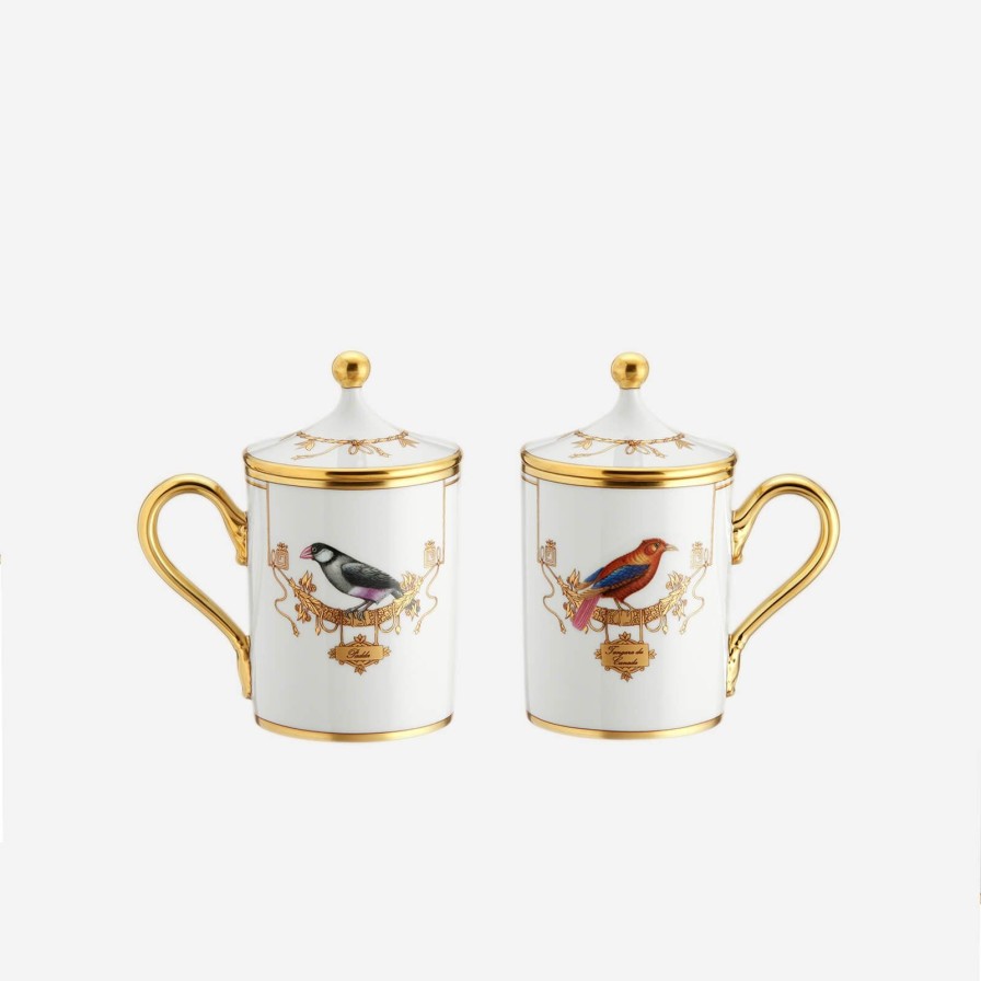 Dining Ginori 1735 | Voliere Bird Mug With Lid-Tangara Du Canada