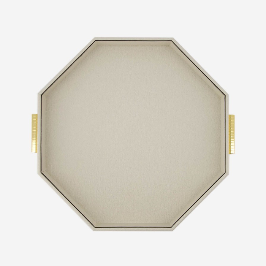 Dining Pinetti | Grace Octagonal Leather Tray Ivory