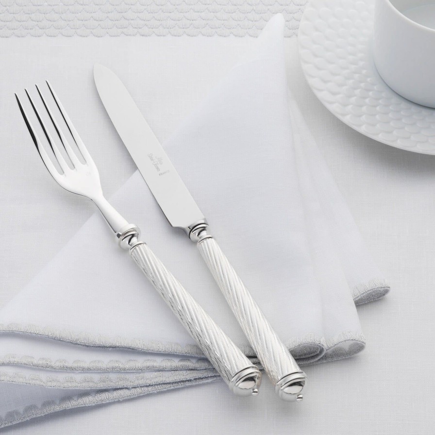 Dining Alain Saint-Joanis | Cable 4-Piece Silver Plated Cutlery Set