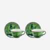 Dining Ginori 1735 | Oriente Italiano Teacup & Saucer Malachite-Set Of 2