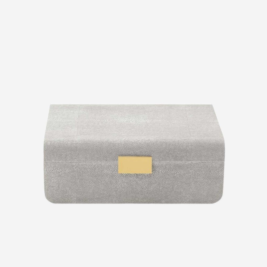 Home Accessories Aerin | Modern Shagreen Large Jewellery Box Dove