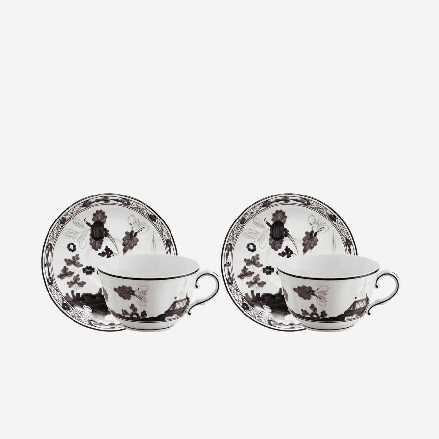 Dining Ginori 1735 | Oriente Italiano Teacup & Saucer Albus-Set Of 2