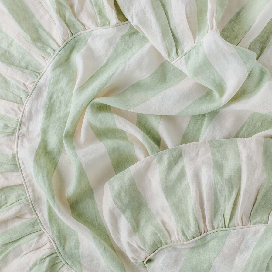 The Tabletop Edit Projektityyny | Sirkus Stripe Frill Round Tablecloth Pistachio