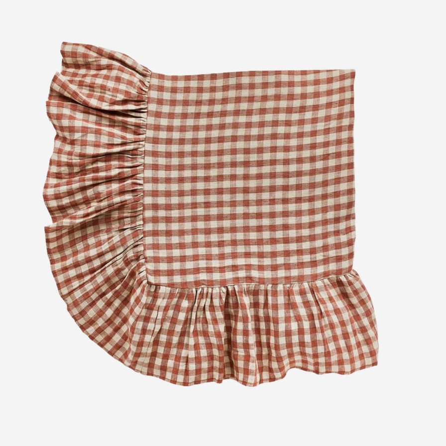 Dining Projektityyny | Wes Gingham Frill Tablecloth Blush