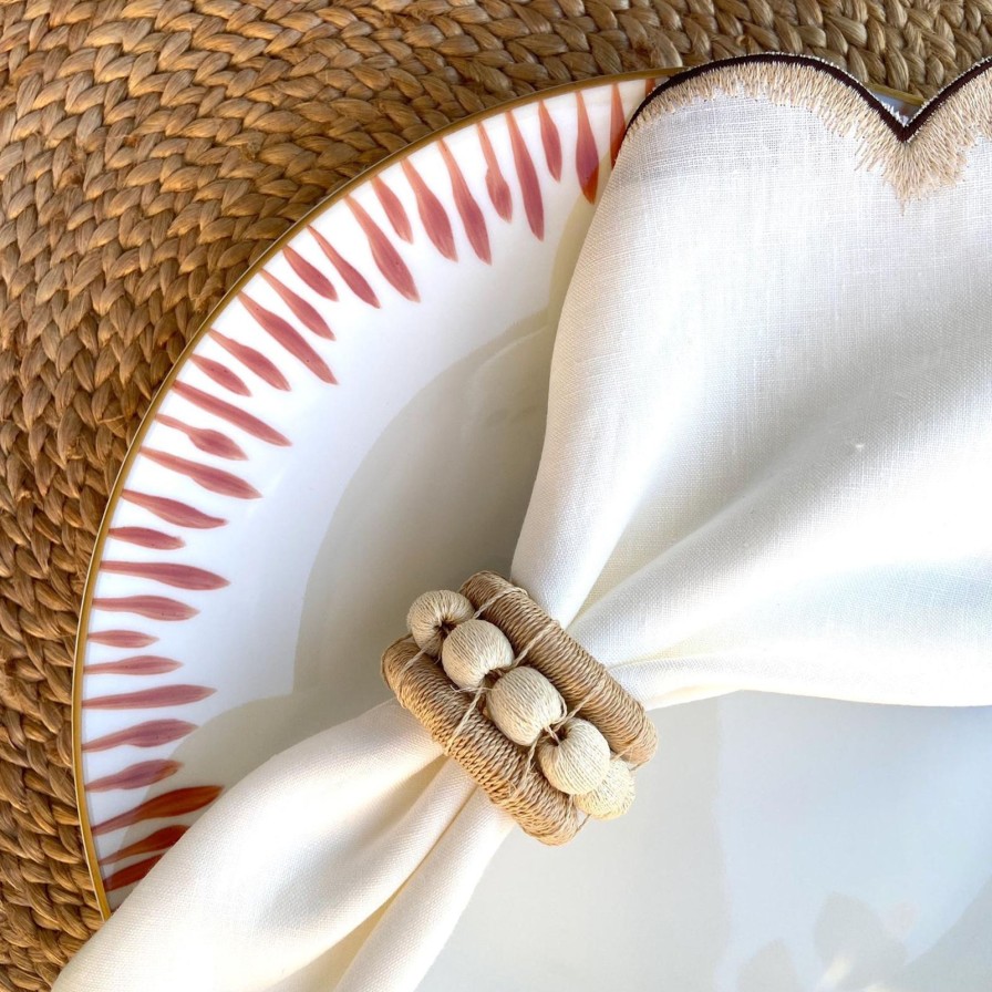 Dining Bonadea | Berry Napkin Rings Flax-Set Of 4