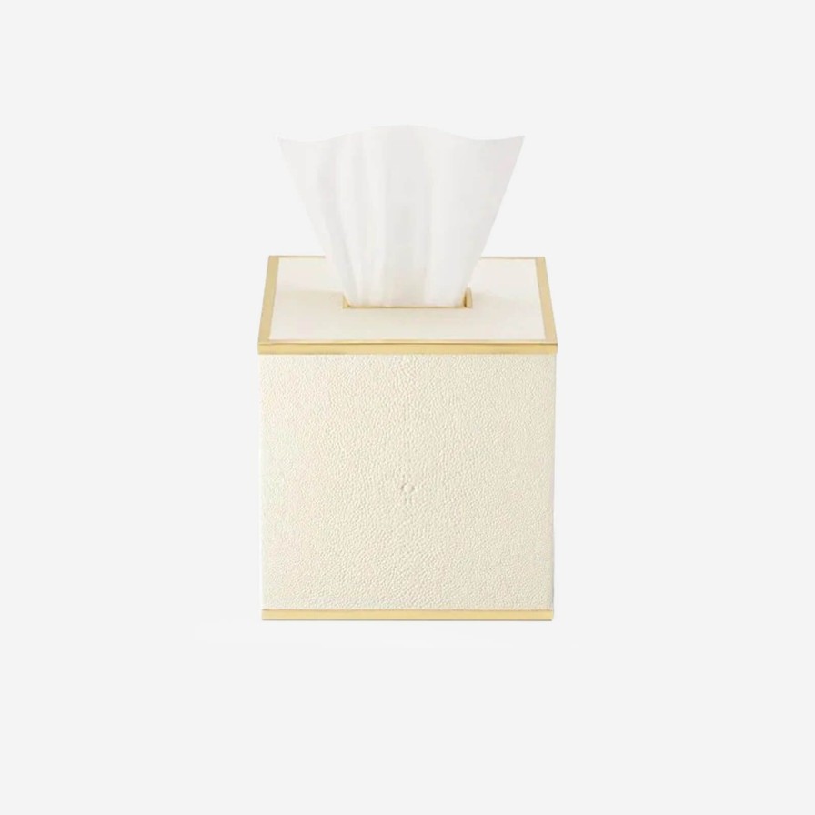 Home Accessories Aerin | Classic Shagreen Tissue Box Cover Cream