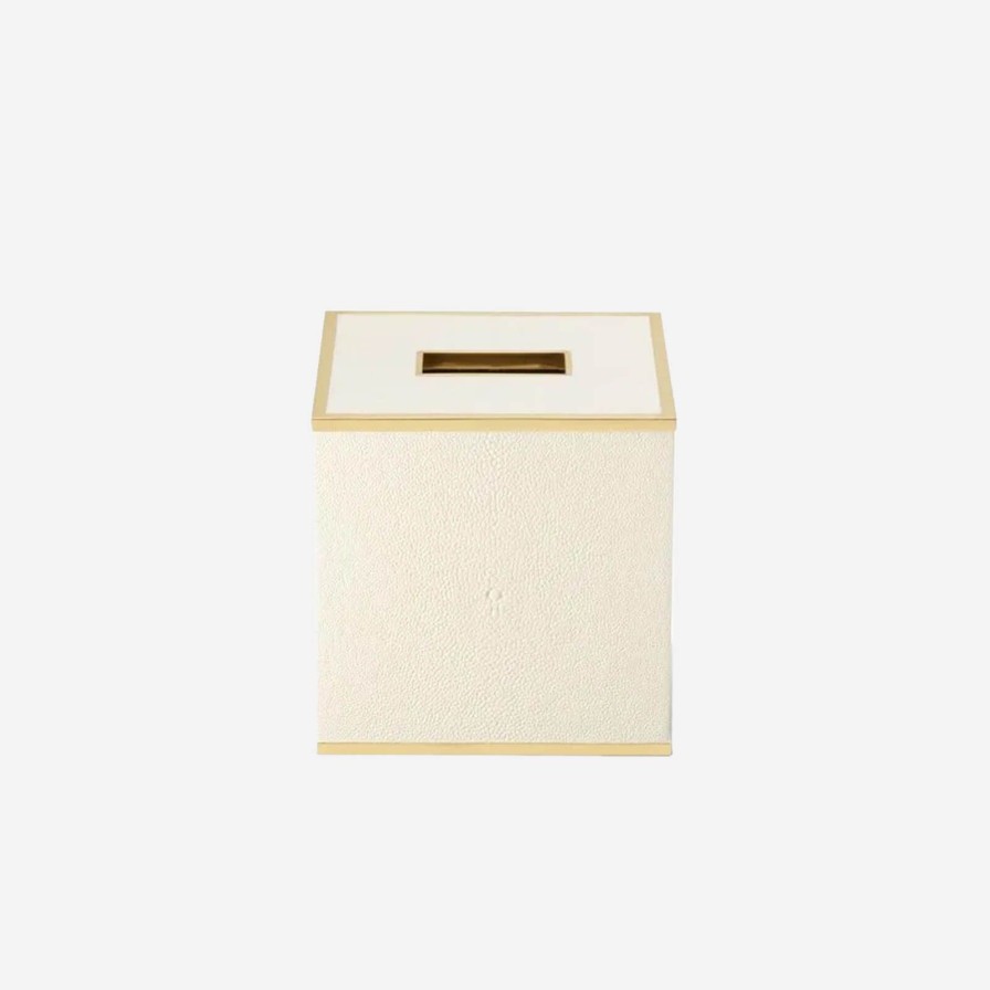 Home Accessories Aerin | Classic Shagreen Tissue Box Cover Cream