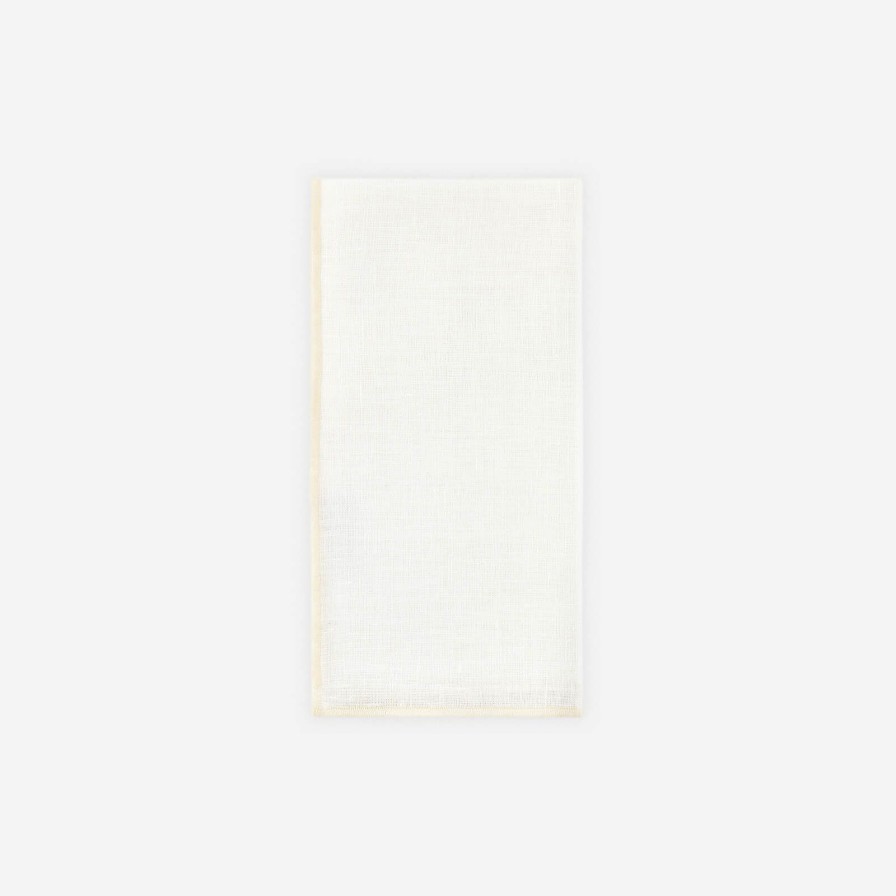 Dining Bonadea | Border Napkin Ivory On White