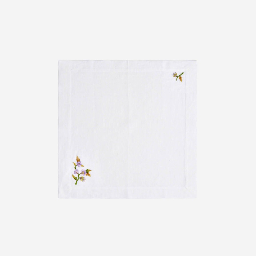 Dining Atelier Bonadea | Lilac Flower & Butterfly Tea Napkin-Set Of 2